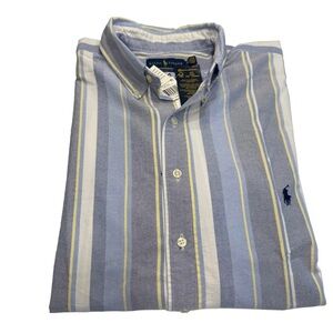 Ralph Lauren Men’s Oxford Shirt Classic Fit Blue Stripes Sz 1XB NWT